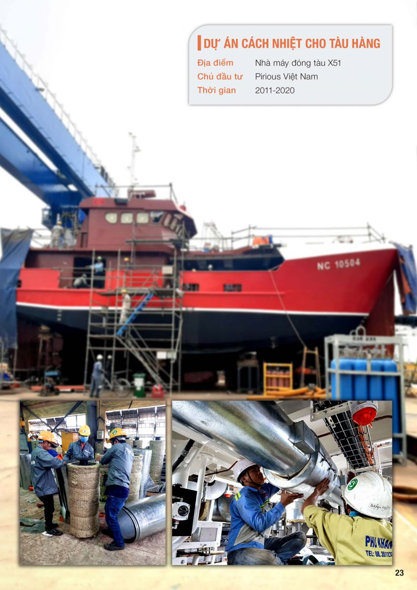 Dự án cách nhiệt cho tàu hàng - Phú Khang Tech